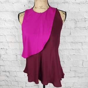 Milly Nora blouse Sz 4 sleeveless keywhole A16